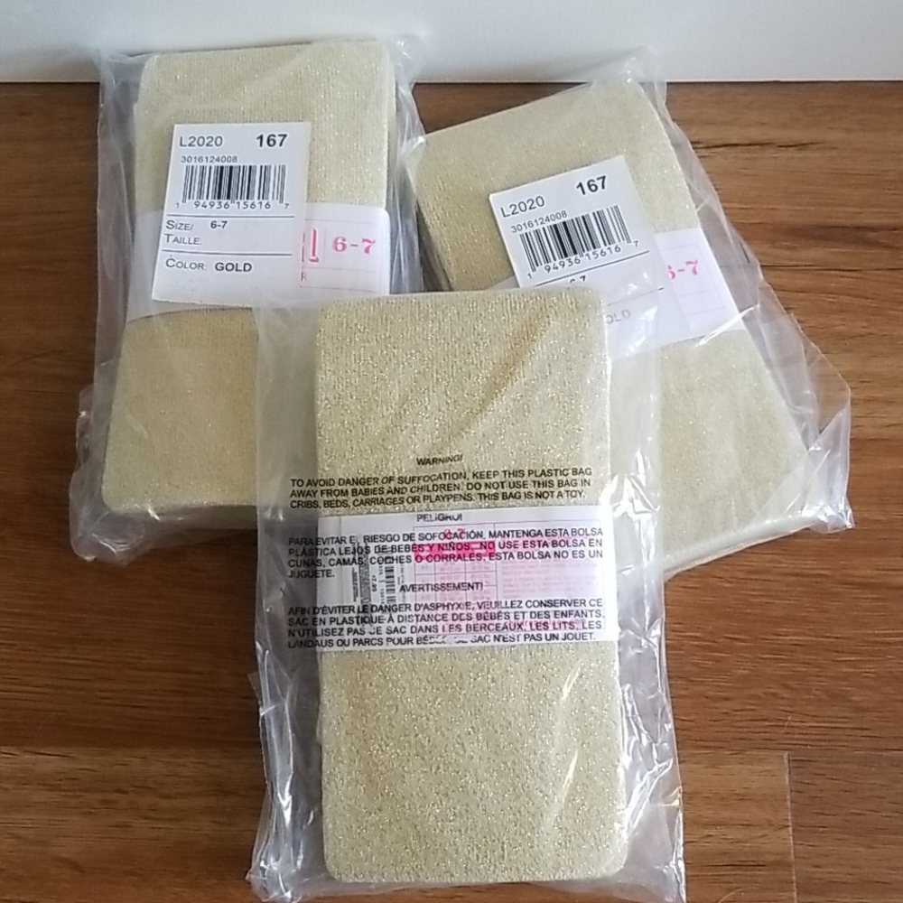 Set of 3 gold tights
